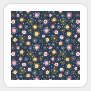 Fantasy flowers, dots, and stars Sticker